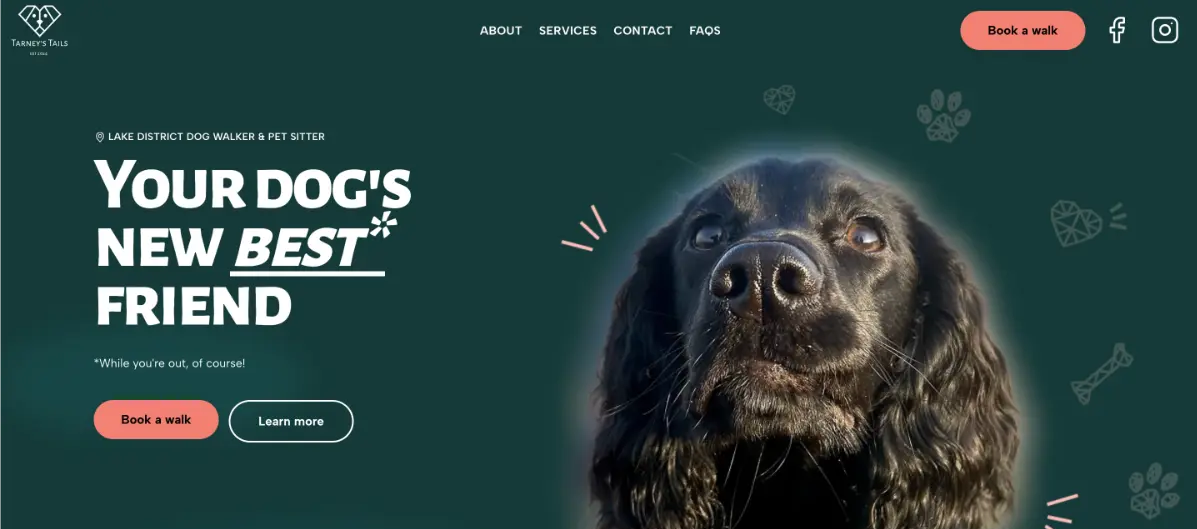 Screenshot of Tarney's Tails website